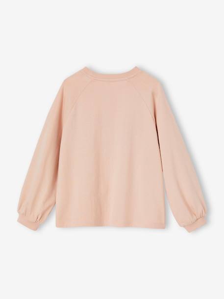 Mädchen Shirt mit Glanz-Schrift, A-Linie - pudrig rosa+schokolade - 3