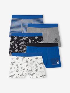 Jungenkleidung-Unterwäsche & Socken-Unterhosen & Boxershorts-5er-Pack Jungen Boxershorts aus Stretch, Weltraum Oeko-Tex