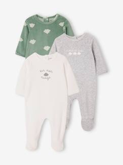 Babymode-3er-Pack Baby Samtstrampler BASICS Oeko-Tex