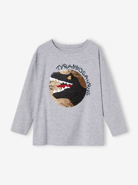 Jungen Shirt mit Wendepailletten - anthrazit astronaut+grau/dino tyrannosaurus - 8