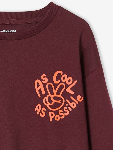 Jungen Shirt mit Message-Print - bordeaux+tannengrün - 3