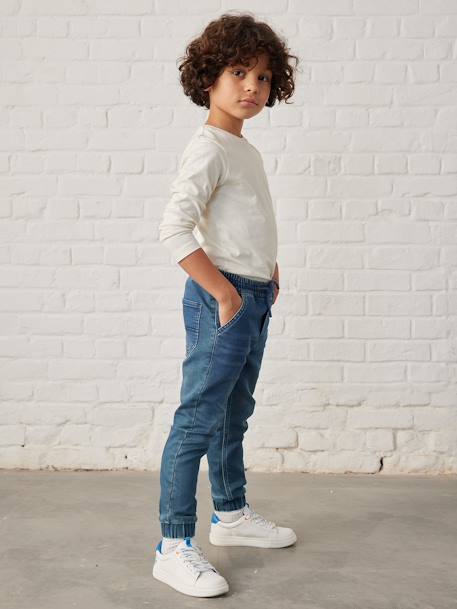 Jungen Sweathose, Jeans-Optik Oeko-Tex - blue stone+dark blue+grau - 9