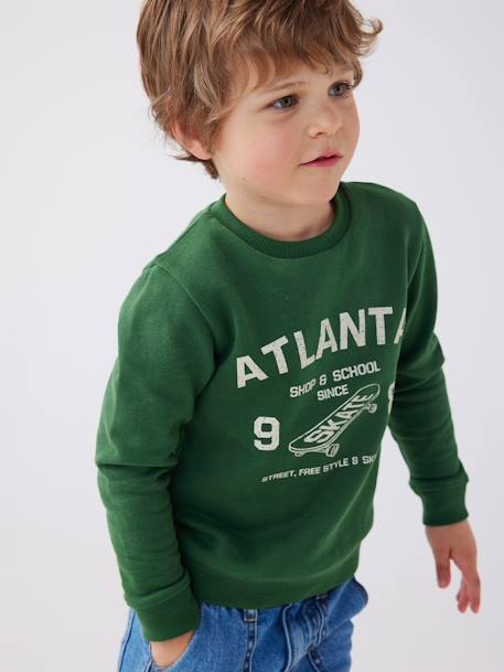 Jungen Sweatshirt BASIC - grün+nachtblau+pekannüsse - 2