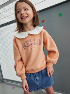 Maedchenkleidung-Mädchen Sweatshirt mit Bubikragen