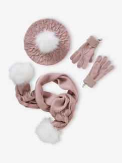 Maedchenkleidung-Accessoires-Mädchen-Set: Mütze, Schal & Handschuhe