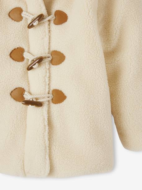 Mädchen Teddyfleece-Mantel mit Knebelverschluss, Wattierung Recycling-Polyester - wollweiß - 8