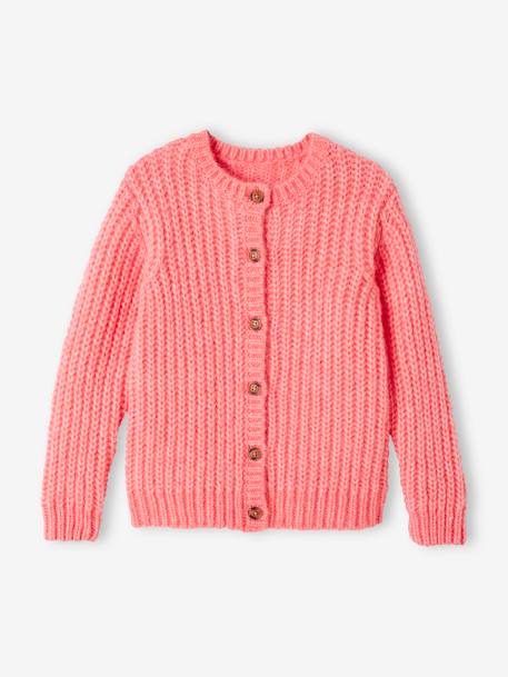 Flauschige Mädchen Strickjacke Oeko-Tex - bonbon rosa - 3