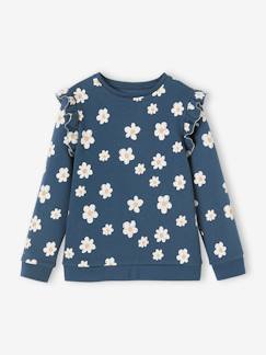 Maedchenkleidung-Pullover, Strickjacken & Sweatshirts-Mädchen Sweatshirt mit Volants und Schriftzug
