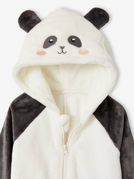 Kinder Overall / Onesie aus Plüsch PANDA - grau - 2