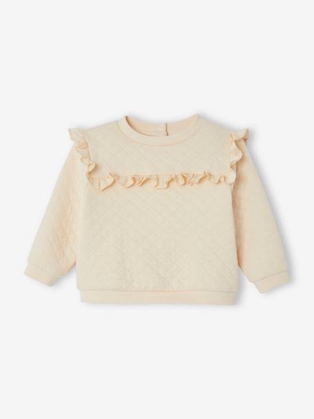 Mädchen Baby Sweatshirt mit Rüschen - wollweiß - 1