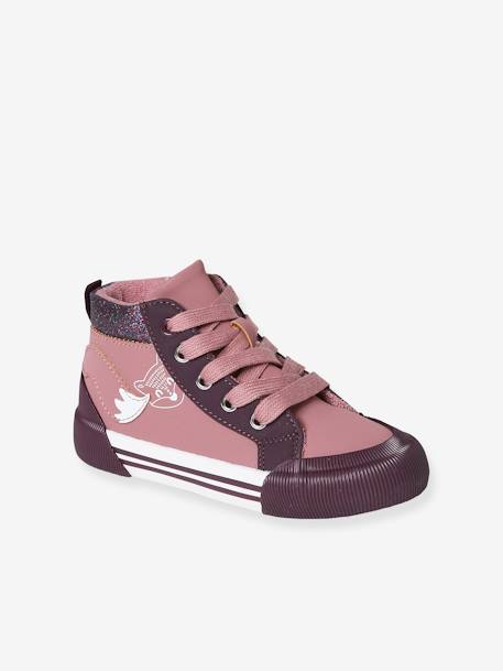 Mädchen High-Sneakers, Anziehtrick - rosa - 1