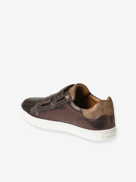 Mädchen Sneakers mit Klettverschluss, Anziehtrick - bronze+gold - 5