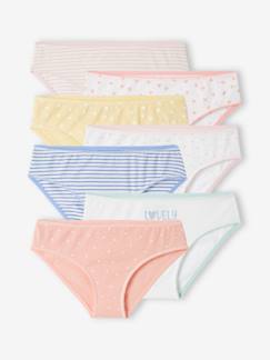 Maedchenkleidung-Unterwäsche, Socken, Strumpfhosen-Unterhosen-7er-Pack Mädchen Slips BASIC Oeko-Tex