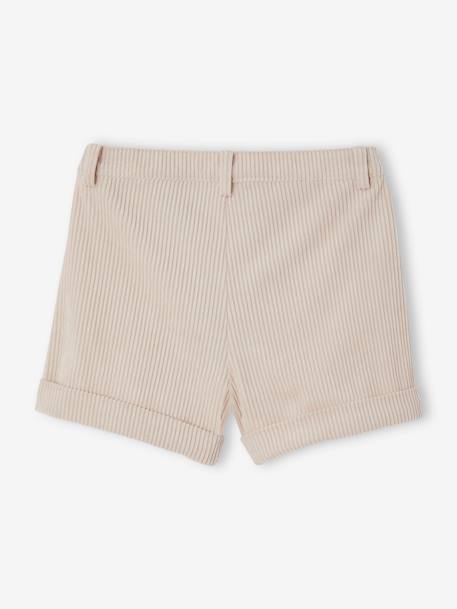 Mädchen Shorts aus Cord - hellbraun+puder - 5