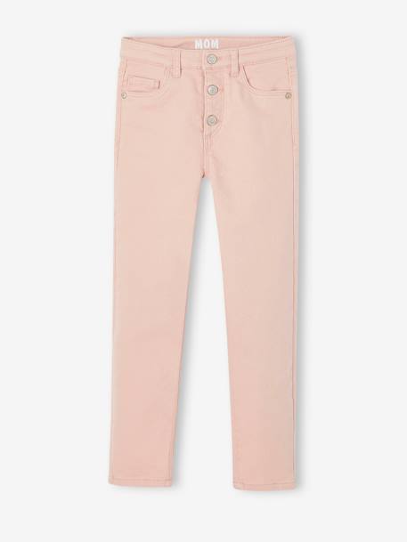 Mädchen Mom-Fit-Hose, Hüftweite SLIM - nachtblau+pfirsich+pudrig rosa+tannengrün+wollweiß - 9