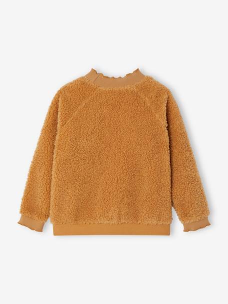 Mädchen Sweatshirt aus Teddyfleece - beige+karamell - 9