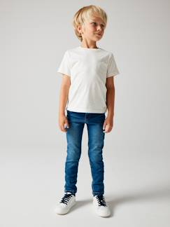 Jungenkleidung-Jeans-Jungen Slim-Fit-Jeans WATERLESS, Hüftweite SLIM