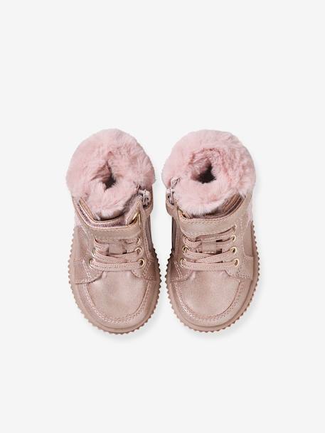 Warme Baby Klett-Sneakers - rosa nude - 4