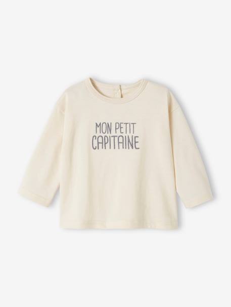 Baby Shirt MON PETIT CAPITAINE, personalisierbar - aqua+wollweiß - 7