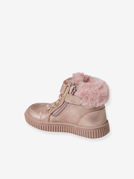 Warme Baby Klett-Sneakers - rosa nude - 3