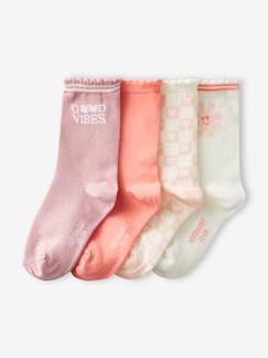 Maedchenkleidung-Unterwäsche, Socken, Strumpfhosen-4er-Pack Mädchen Socken, Vintage-Style Oeko-Tex