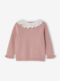 Babymode-Pullover, Strickjacken & Sweatshirts-Pullover-Baby Strickpullover, Kragen mit Lochstickerei