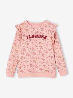 Maedchenkleidung-Pullover, Strickjacken & Sweatshirts-Mädchen Sweatshirt mit Volants und Schriftzug