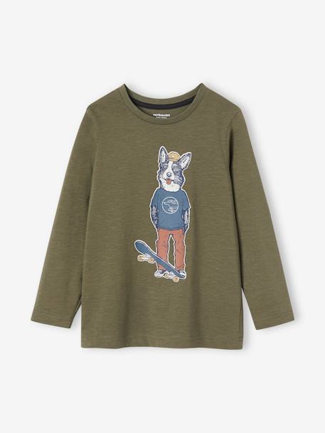 Jungen Shirt, Tiermotive Oeko-Tex - BIBER karamell+HUND khaki+WOLF grau meliert - 4