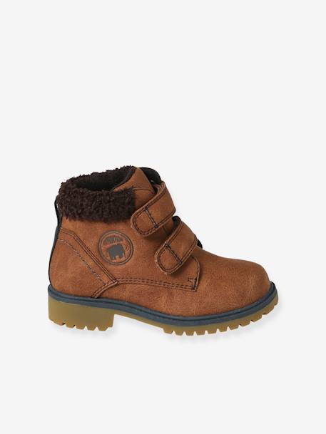 Warme Kinder Klett-Boots mit Anziehtrick - camel - 2