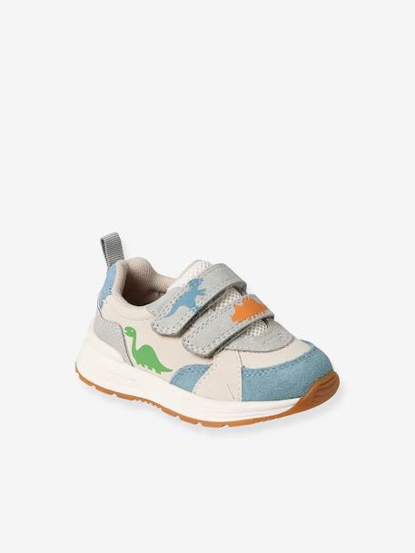 Baby Klett-Sneakers mit Dinos - weiß bedruckt - 1