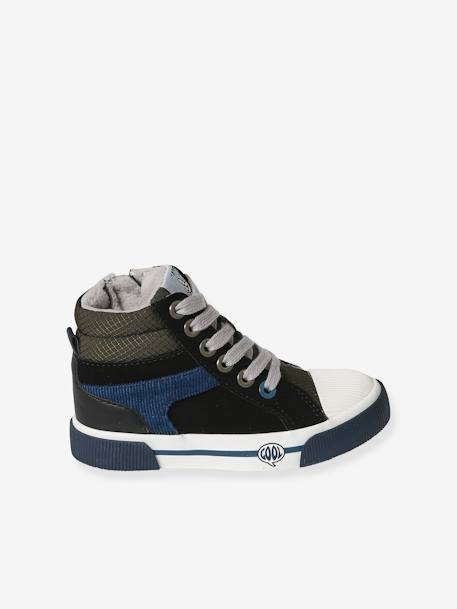 Warme Kinder High-Sneakers, Anziehtrick - schwarz - 2