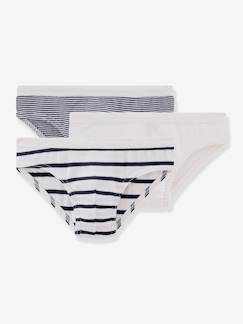 Jungenkleidung-Unterwäsche & Socken-3er-Pack Jungen Slips, Bio-Baumwolle PETIT BATEAU