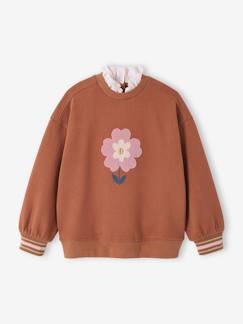 Maedchenkleidung-Pullover, Strickjacken & Sweatshirts-Mädchen Sweatshirt mit Frotteeblumen