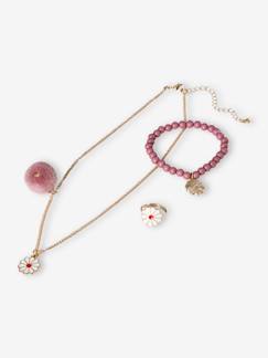 Maedchenkleidung-Mädchen Set: Halskette, Armband & Fingerring