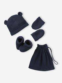 Babymode-Accessoires-Mützen, Schals & Handschuhe-Baby-Set: Mütze, Fäustlinge & Schühchen im Geschenkbeutel Oeko Tex