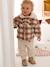 Baby Felljacke mit Recycling-Polyester - beige kariert - 1