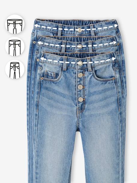 Mädchen Mom-Fit-Jeans, WATERLESS Hüftweite SLIM - blue stone+double stone+jeansblau - 5