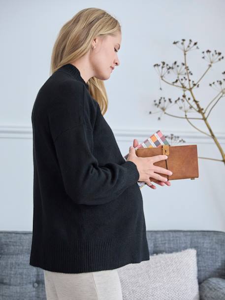 Pullover für Schwangerschaft und Stillzeit, Lageneffekt - schwarz - 6