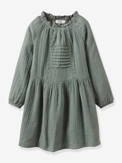 Maedchenkleidung-Kleider-Mädchen Kleid aus Musselin CYRILLUS