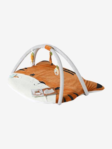 Baby Activity-Decke mit Spielbogen, Tiergesicht - orange tiger/pandafreunde+weiß polarfuchs - 1