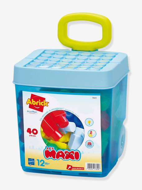 40 Baby Klemmbausteine im Trolley ROLLY Les Maxi ECOIFFIER - blau - 1