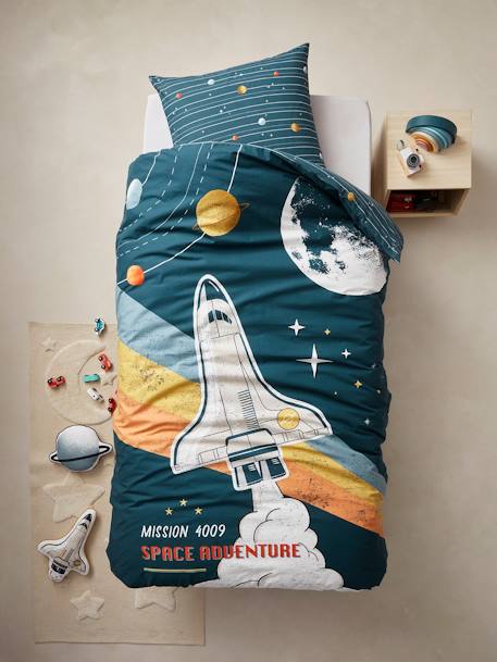 Kinder Bettwäsche-Set SPACE ADVENTURE mit Recycling-Baumwolle Oeko-Tex - mehrfarbig - 1