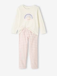 Mädchen Schlafanzug mit Flanellhose, Regenbogen -  - [numero-image]