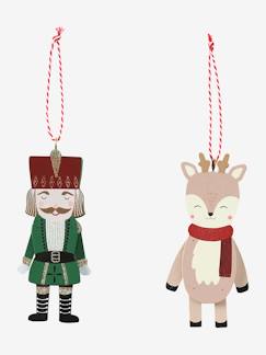 Dekoration & Bettwäsche-Dekoration-Wohnaccessoires-2er-Set weihnachtliche Dekofiguren aus Holz NUSSKNACKER