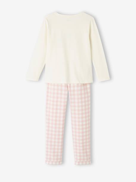 Mädchen Schlafanzug mit Flanellhose, Regenbogen - rosa - 4