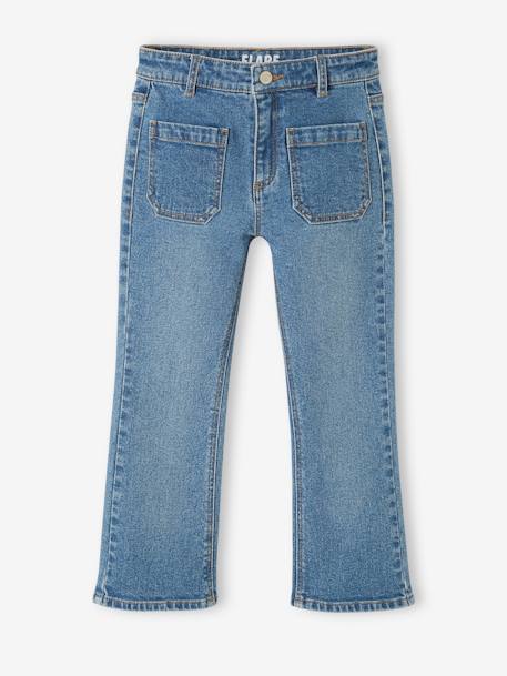 Mädchen Flare-Jeans, 7/8 - blue stone+jeansblau - 3