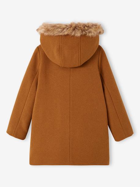 Mädchen Dufflecoat mit Kapuze & Knebelknöpfen - camelfarben+nachtblau - 4