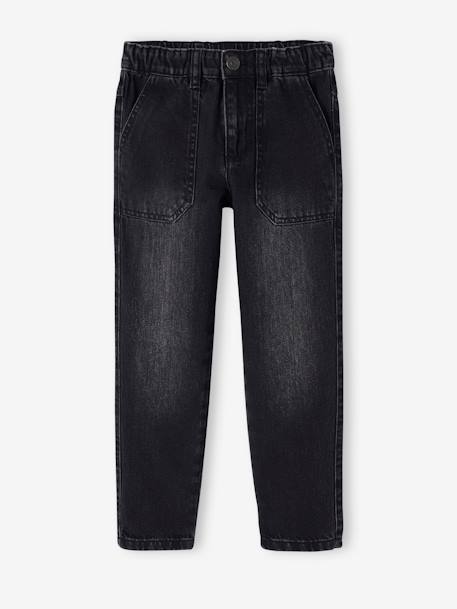 Jungen Worker-Jeans Oeko-Tex - blue stone+schwarz denim - 8