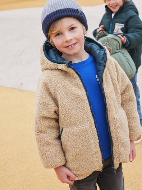 Jungen Wende-Steppjacke - tannengrün - 1