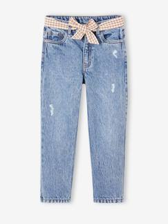 Maedchenkleidung-Jeans-Mädchen Straight-Fit-Jeans mit Stoffgürtel WATERLESS